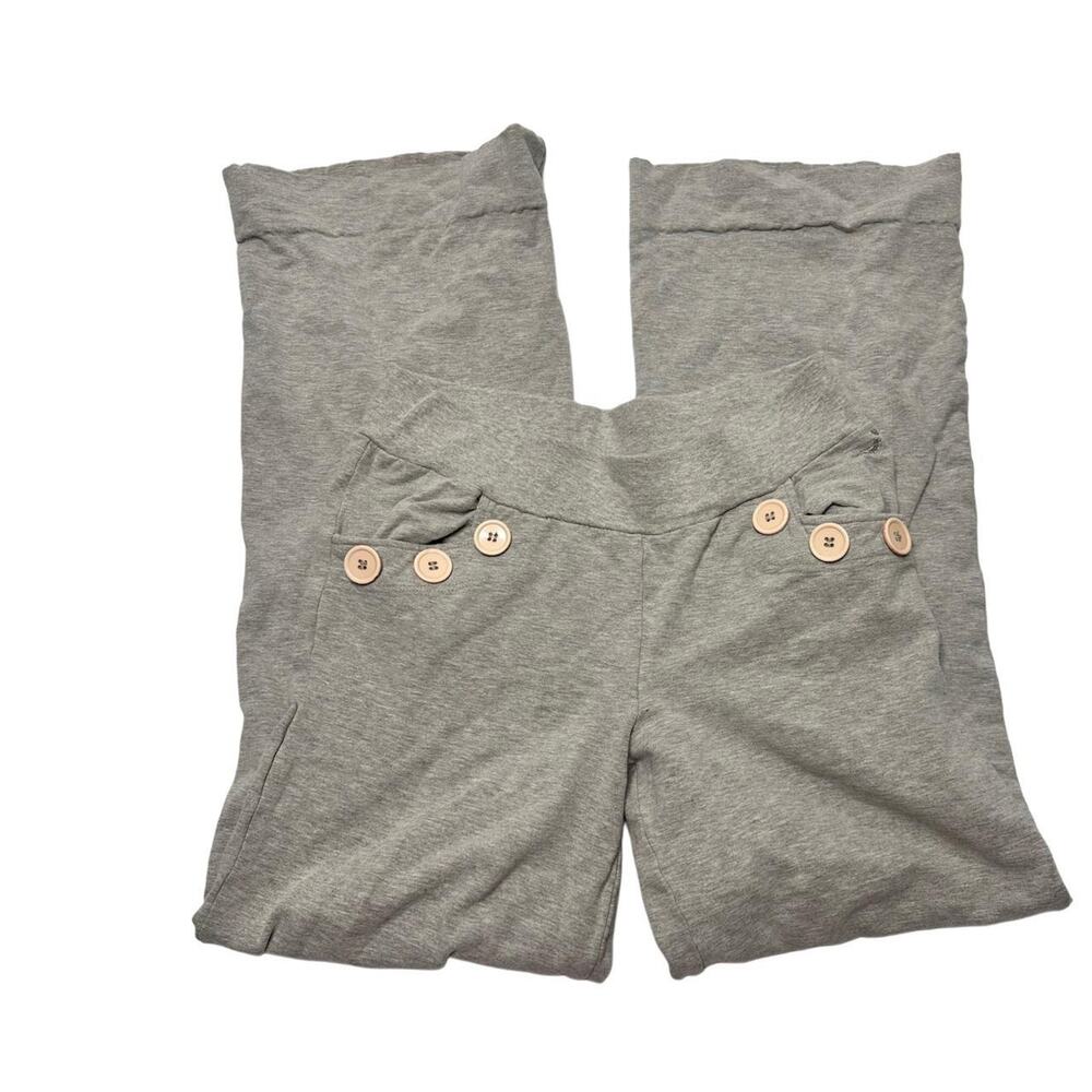 Pinkish Vintage Flared Size Medium Grey Sweats With Cute Button Detail
